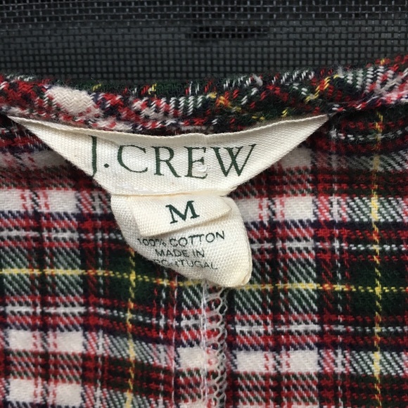 J. Crew 100% cotton plaid cap sleeve button front - Picture 6 of 6
